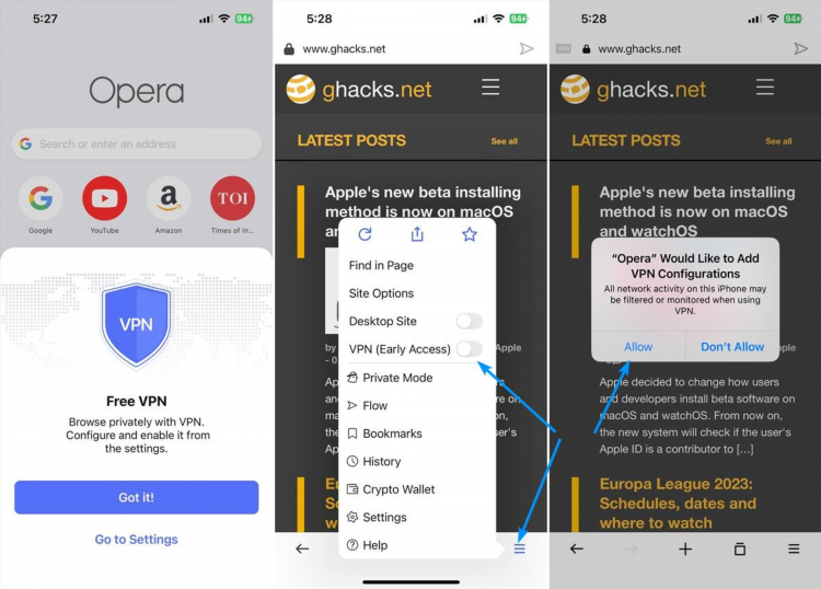 Vpn для опера браузера